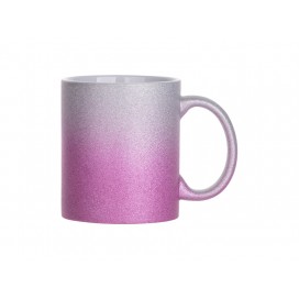  11oz/330ml Gradient Bottom Glitter Mug (Silver & Purple) (36/pack)